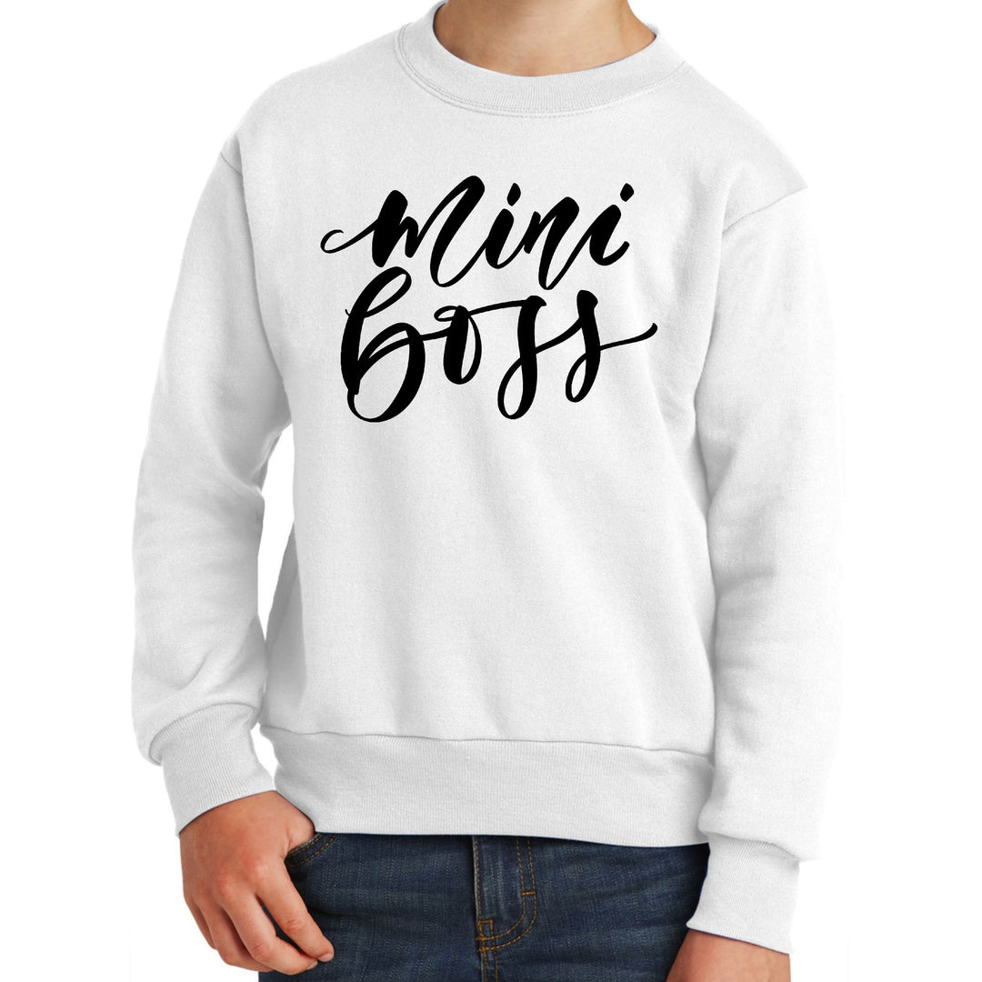 Youth Graphic Sweatshirt Mini Boss Black Illustration - Youth | Sweatshirts