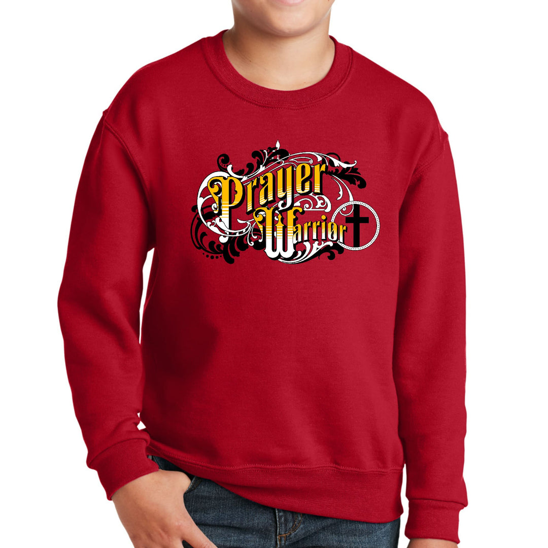 Youth Graphic Sweatshirt Prayer Warrior Victorian Style Illustration - Youth