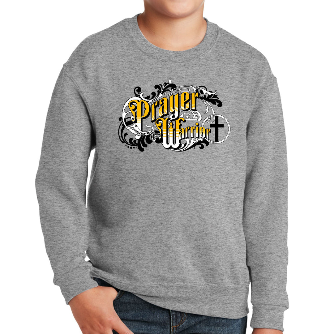 Youth Graphic Sweatshirt Prayer Warrior Victorian Style Illustration - Youth