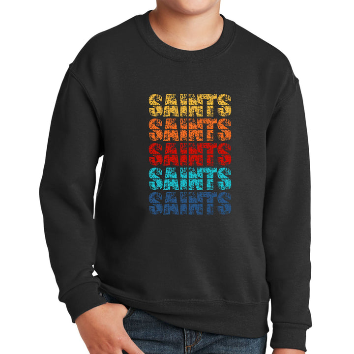 Youth Graphic Sweatshirt Saints Colorful Art Illustration - Youth | Sweatshirts