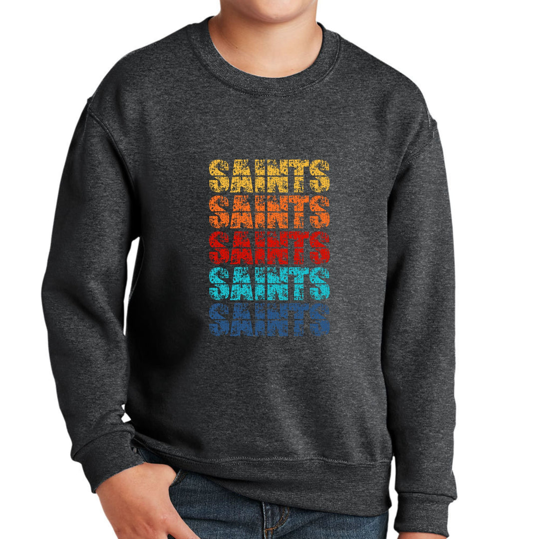 Youth Graphic Sweatshirt Saints Colorful Art Illustration - Youth | Sweatshirts