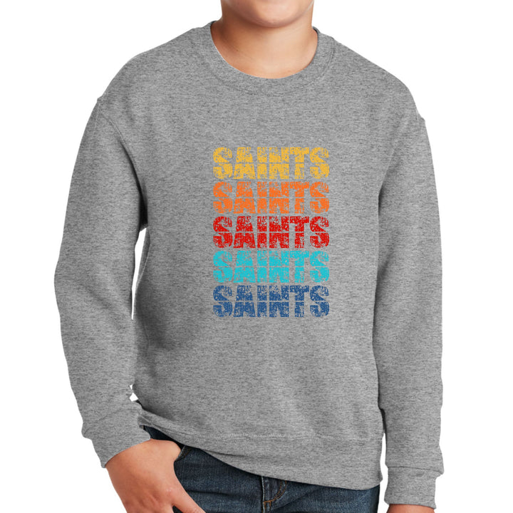 Youth Graphic Sweatshirt Saints Colorful Art Illustration - Youth | Sweatshirts