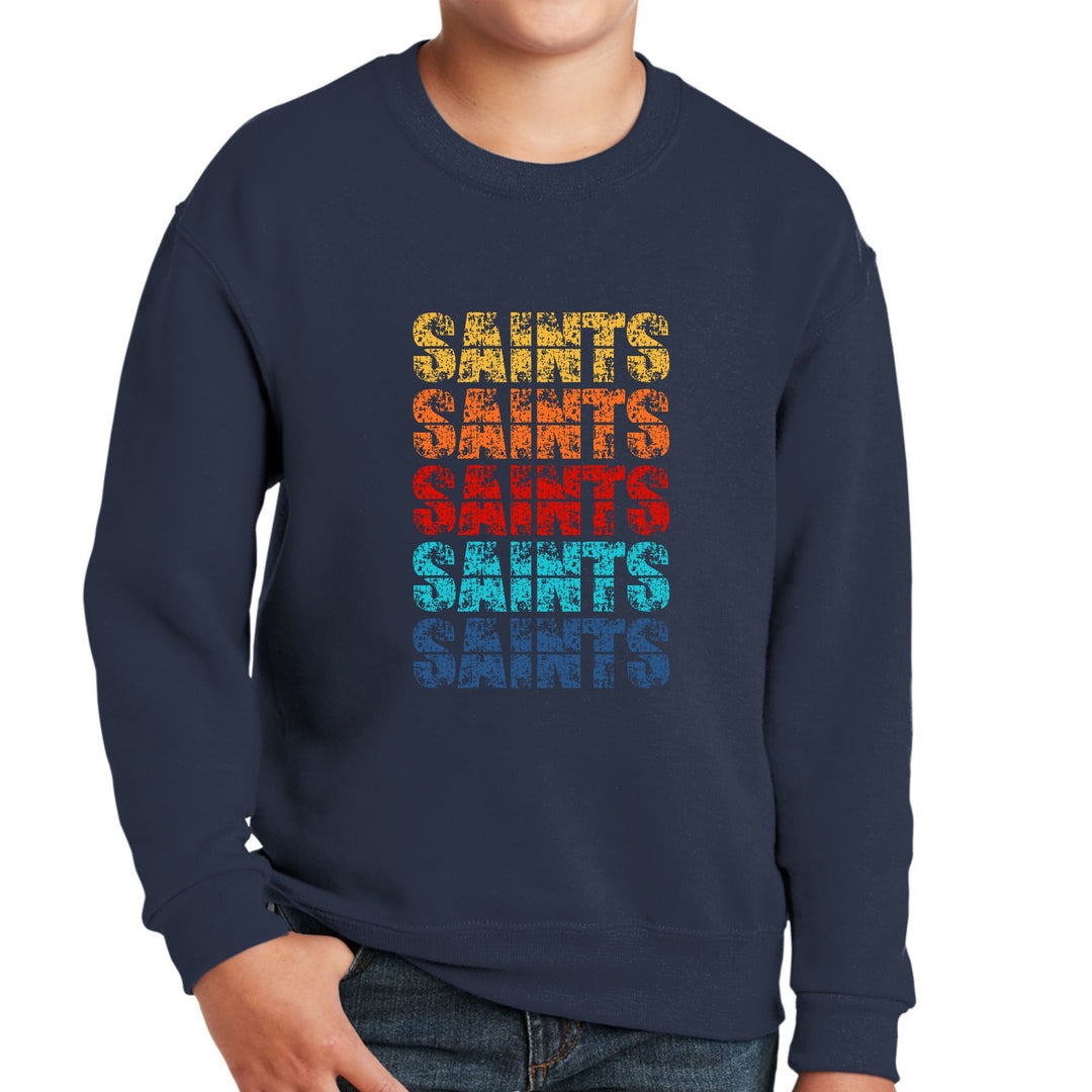 Youth Graphic Sweatshirt Saints Colorful Art Illustration - Youth | Sweatshirts