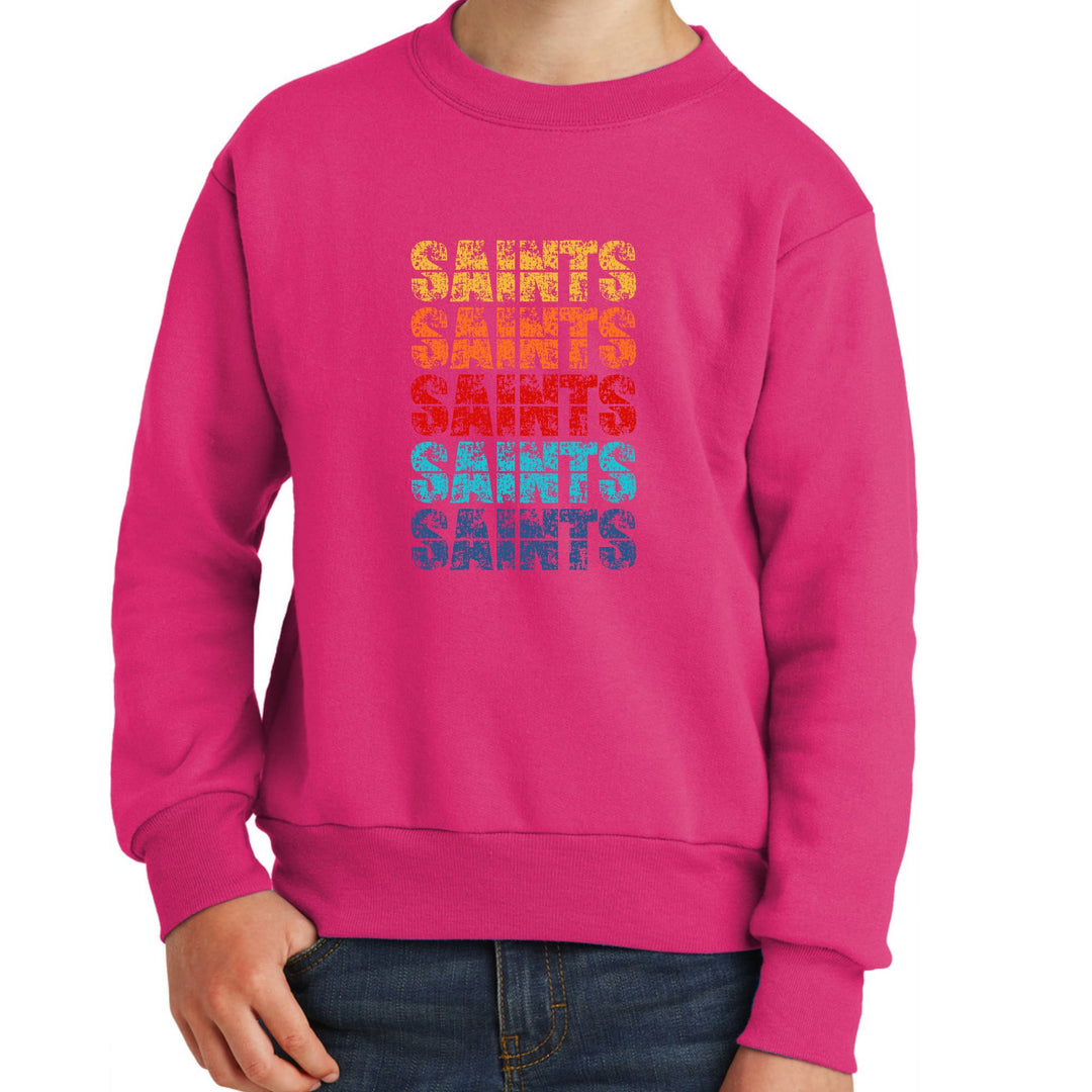 Youth Graphic Sweatshirt Saints Colorful Art Illustration - Youth | Sweatshirts