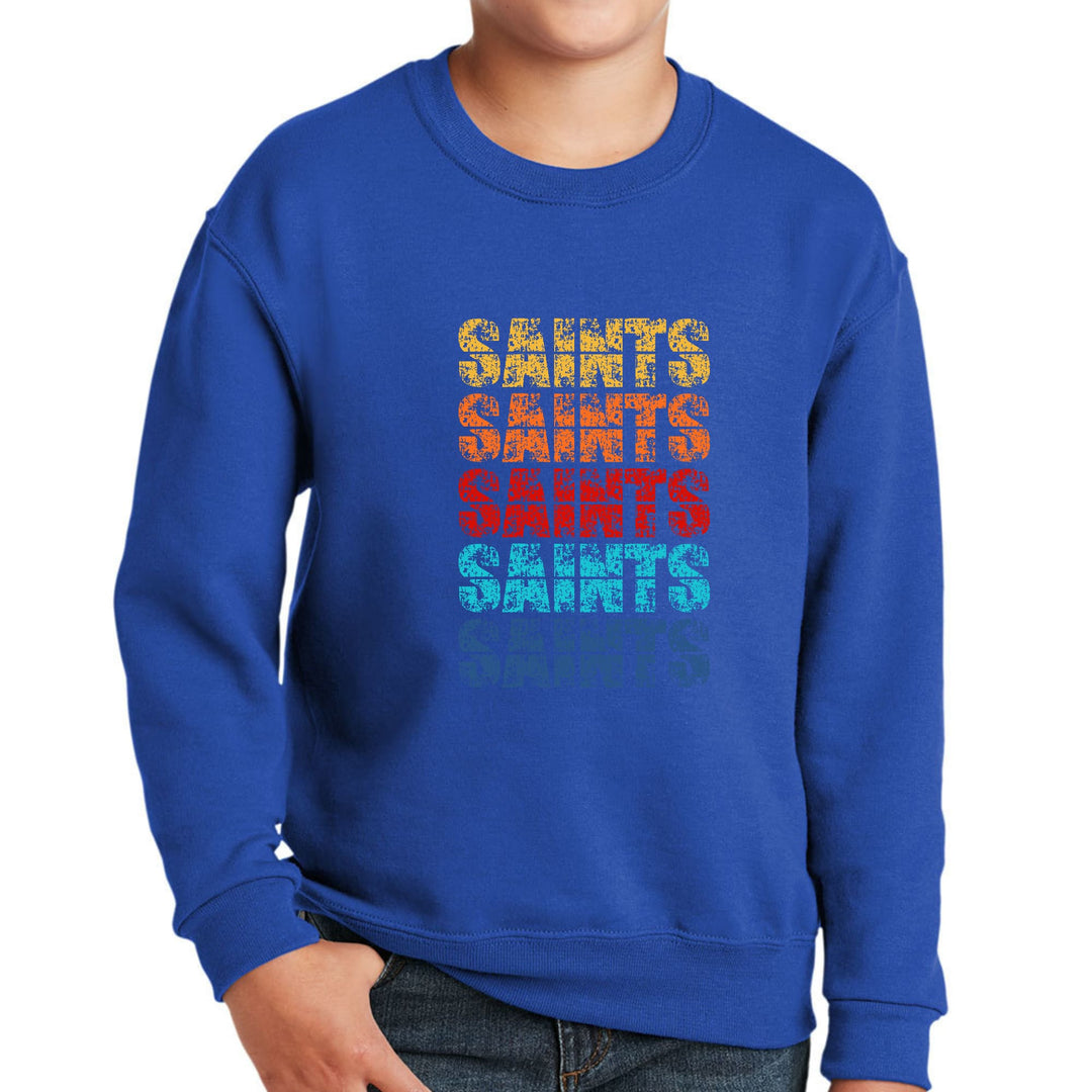 Youth Graphic Sweatshirt Saints Colorful Art Illustration - Youth | Sweatshirts