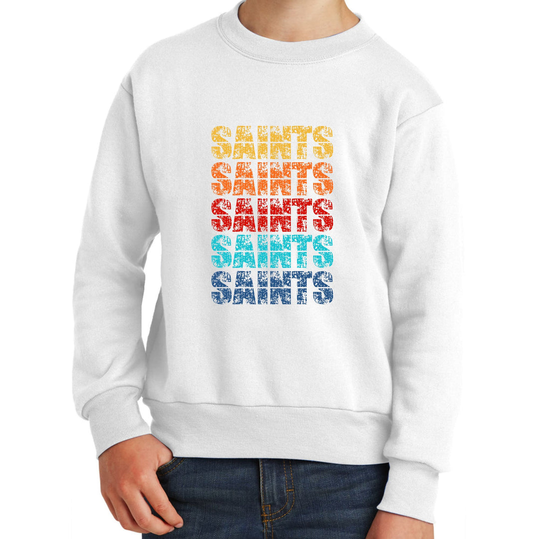 Youth Graphic Sweatshirt Saints Colorful Art Illustration - Youth | Sweatshirts