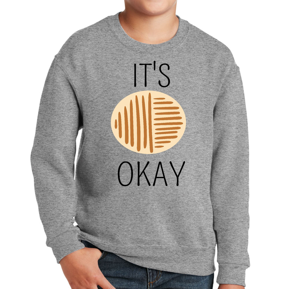 Youth Graphic Sweatshirt Say it Soul its Okay Black and Brown Line - Youth