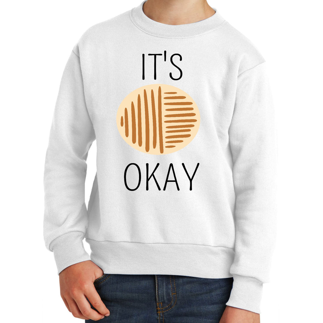 Youth Graphic Sweatshirt Say it Soul its Okay Black and Brown Line - Youth