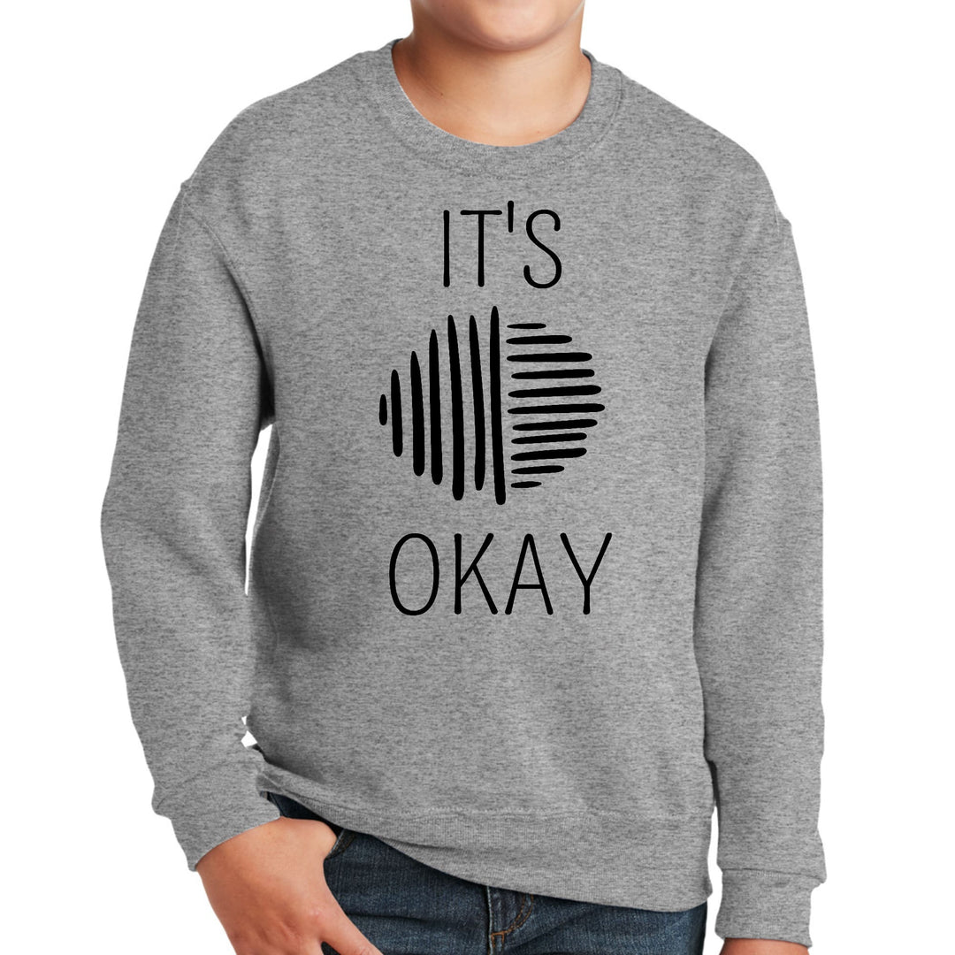 Youth Graphic Sweatshirt Say it Soul its Okay Black Line Art - Youth