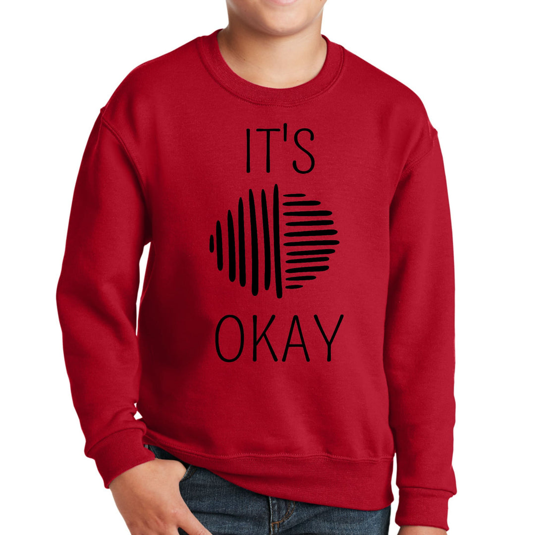 Youth Graphic Sweatshirt Say it Soul its Okay Black Line Art - Youth