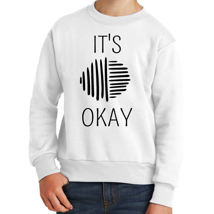 Youth Graphic Sweatshirt Say it Soul its Okay Black Line Art - Youth