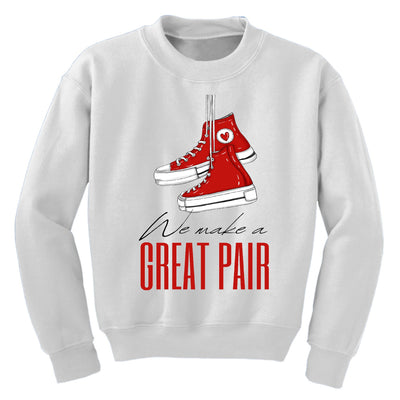 Youth Graphic Sweatshirt Say It Soul We Make a Great Pair Red - Youth