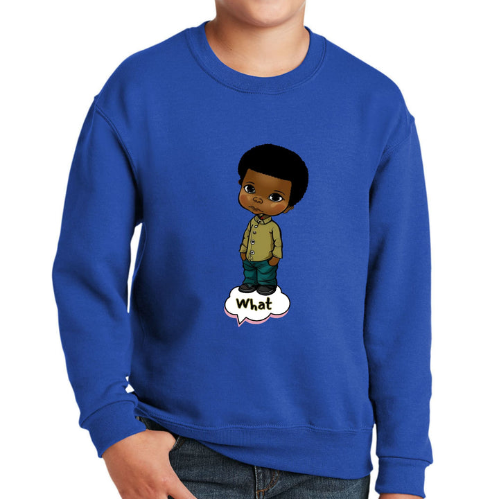 Youth Graphic Sweatshirt What African American Boy Illustration Art - Youth