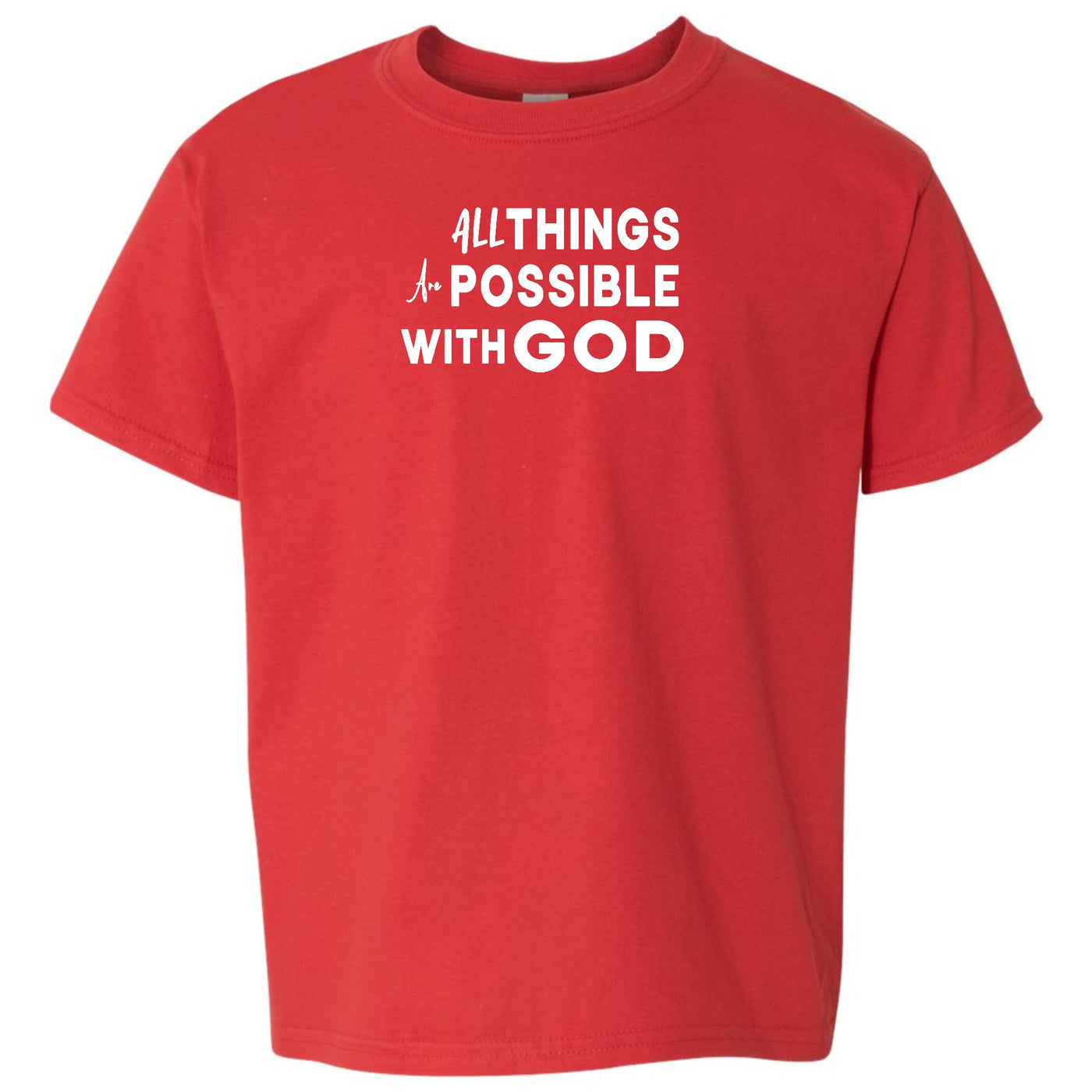 Youth Graphic T-shirt All Things Are Possible With God - Youth | T-Shirts