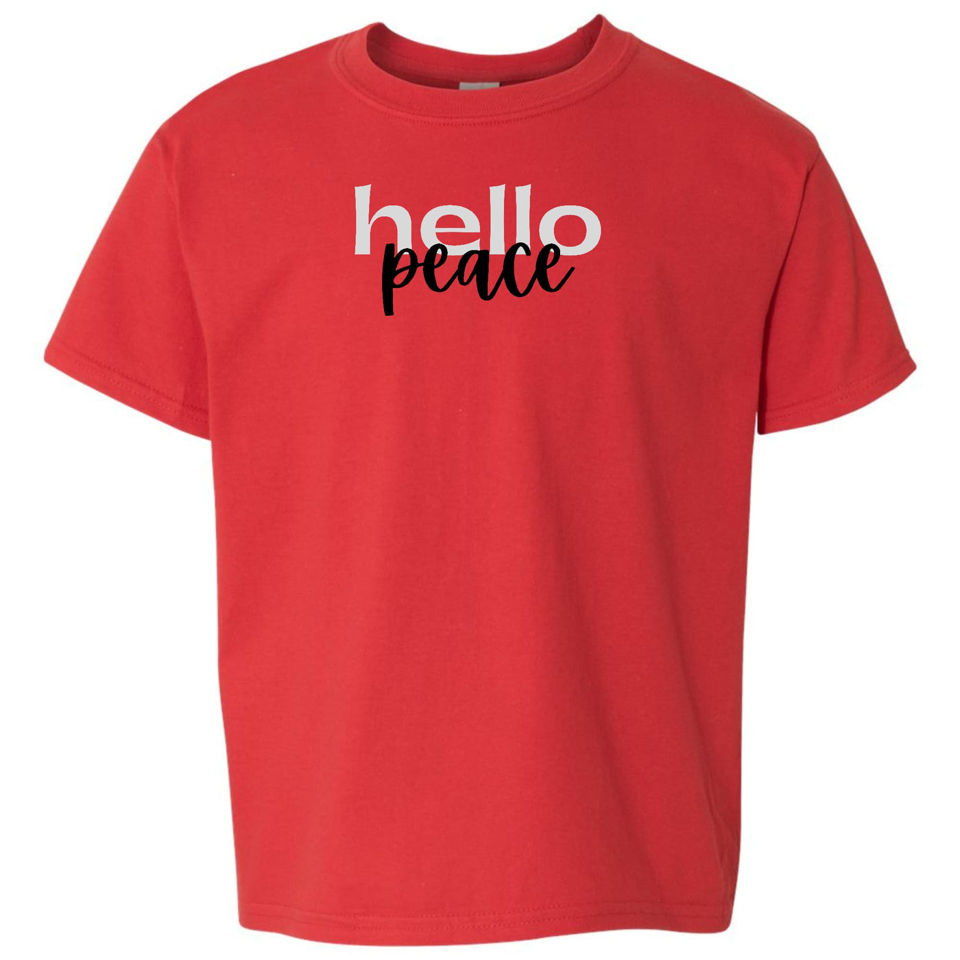 Youth Graphic T-shirt Hello Peace Motivational Peaceful Aspiration - Youth