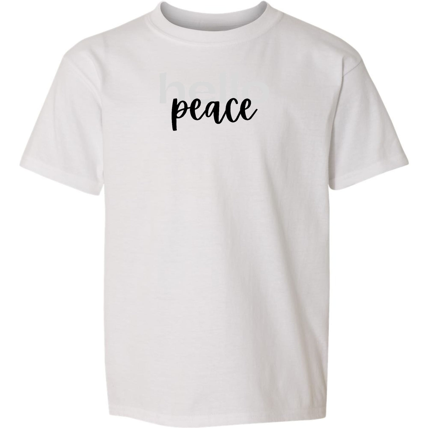 Youth Graphic T-shirt Hello Peace Motivational Peaceful Aspiration - Youth