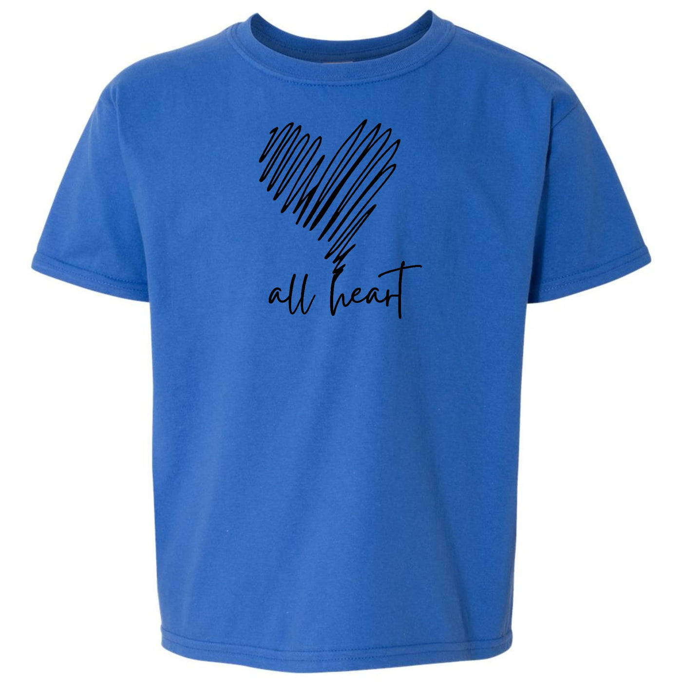 Youth Graphic T-shirt Say It Soul All Heart Black Line Art Print - Youth