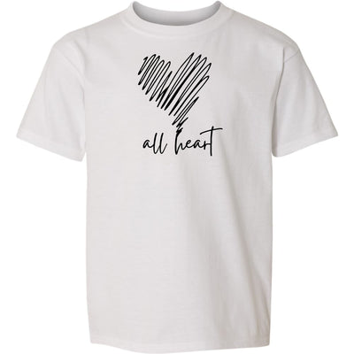 Youth Graphic T-shirt Say It Soul All Heart Black Line Art Print - Youth