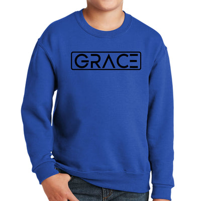 Youth Long Sleeve Crewneck Sweatshirt Grace Christian Black - Sweatshirts