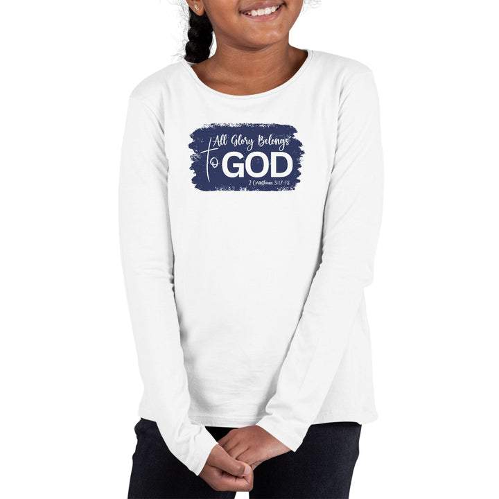 Youth Long Sleeve Graphic T-shirt All Glory Belongs to God Christian - Girls