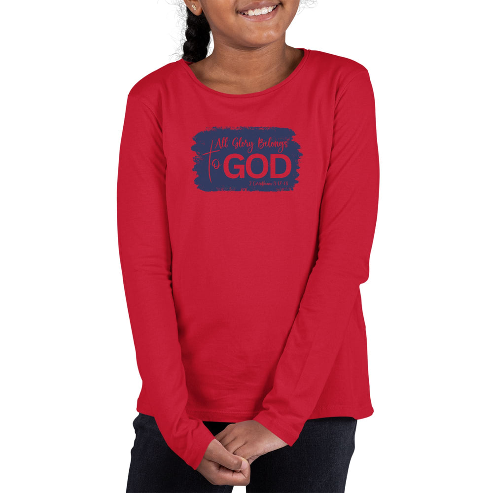 Youth Long Sleeve Graphic T-shirt All Glory Belongs to God Christian - Girls