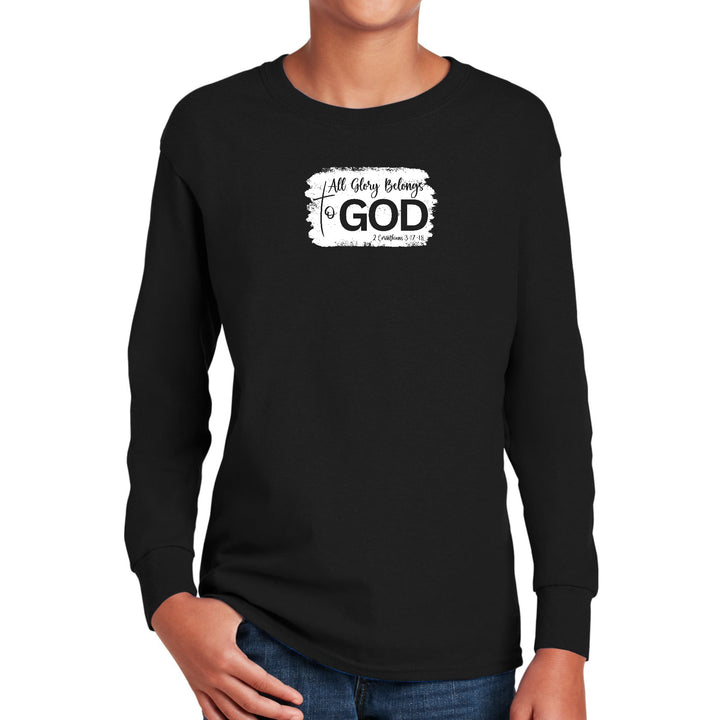 Youth Long Sleeve Graphic T-shirt All Glory Belongs to God Christian - Youth