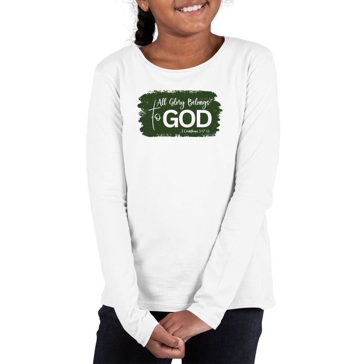 Youth Long Sleeve Graphic T-shirt All Glory Belongs to God Dark - Girls