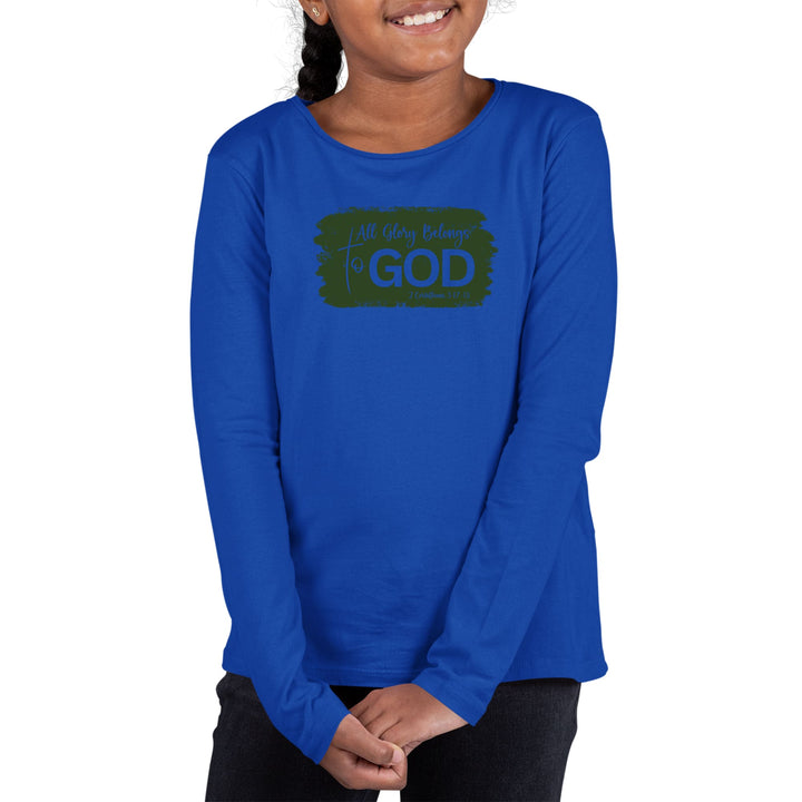 Youth Long Sleeve Graphic T-shirt All Glory Belongs to God Dark - Girls