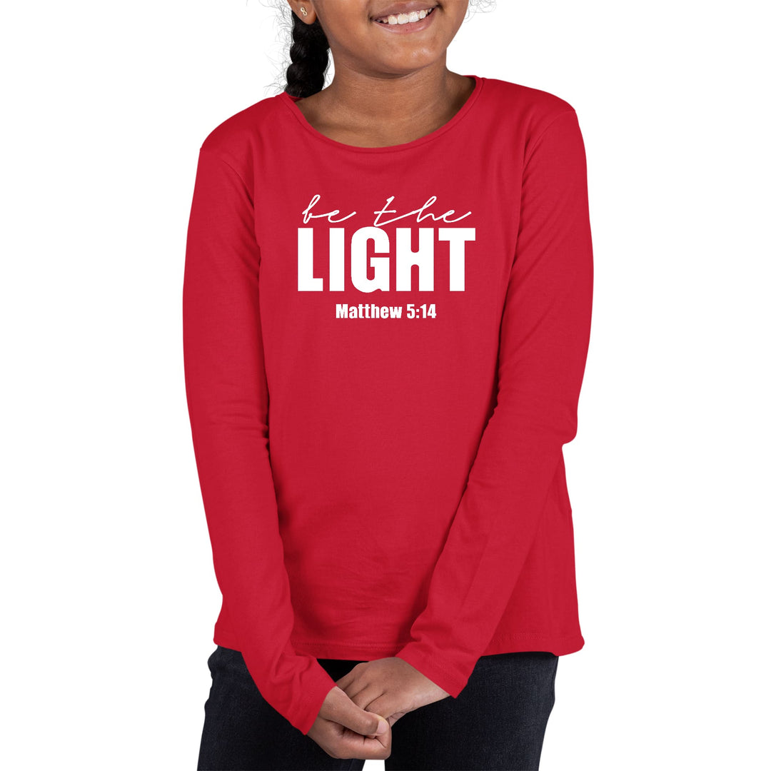 Youth Long Sleeve Graphic T-shirt - be the Light Inspirational Art