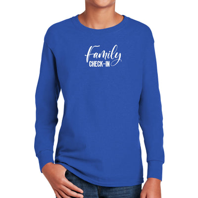 Youth Long Sleeve Graphic T-shirt Family Check-in Illustration - Youth