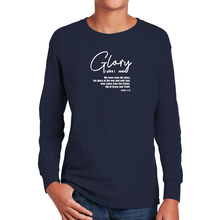 Youth Long Sleeve Graphic T-shirt Glory - Christian Inspiration - Youth