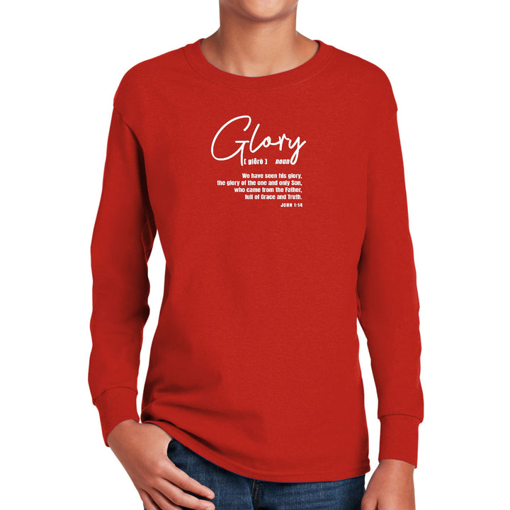 Youth Long Sleeve Graphic T-shirt Glory - Christian Inspiration - Youth