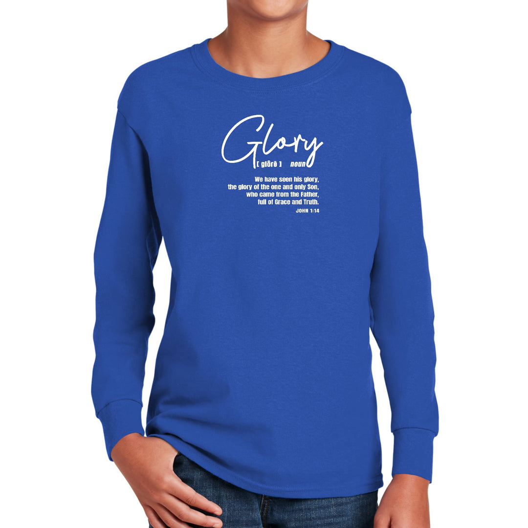 Youth Long Sleeve Graphic T-shirt Glory - Christian Inspiration - Youth