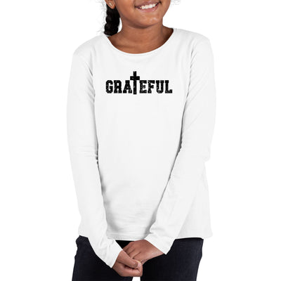 Youth Long Sleeve Graphic T-shirt Grateful Print - Girls | T-Shirts | Long
