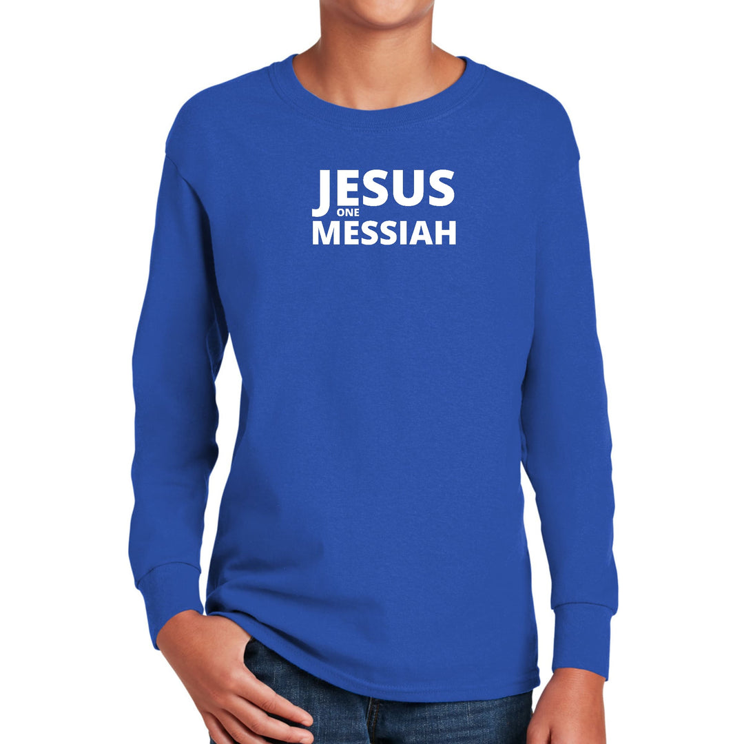 Youth Long Sleeve Graphic T-shirt Jesus one Messiah - Youth | T-Shirts | Long