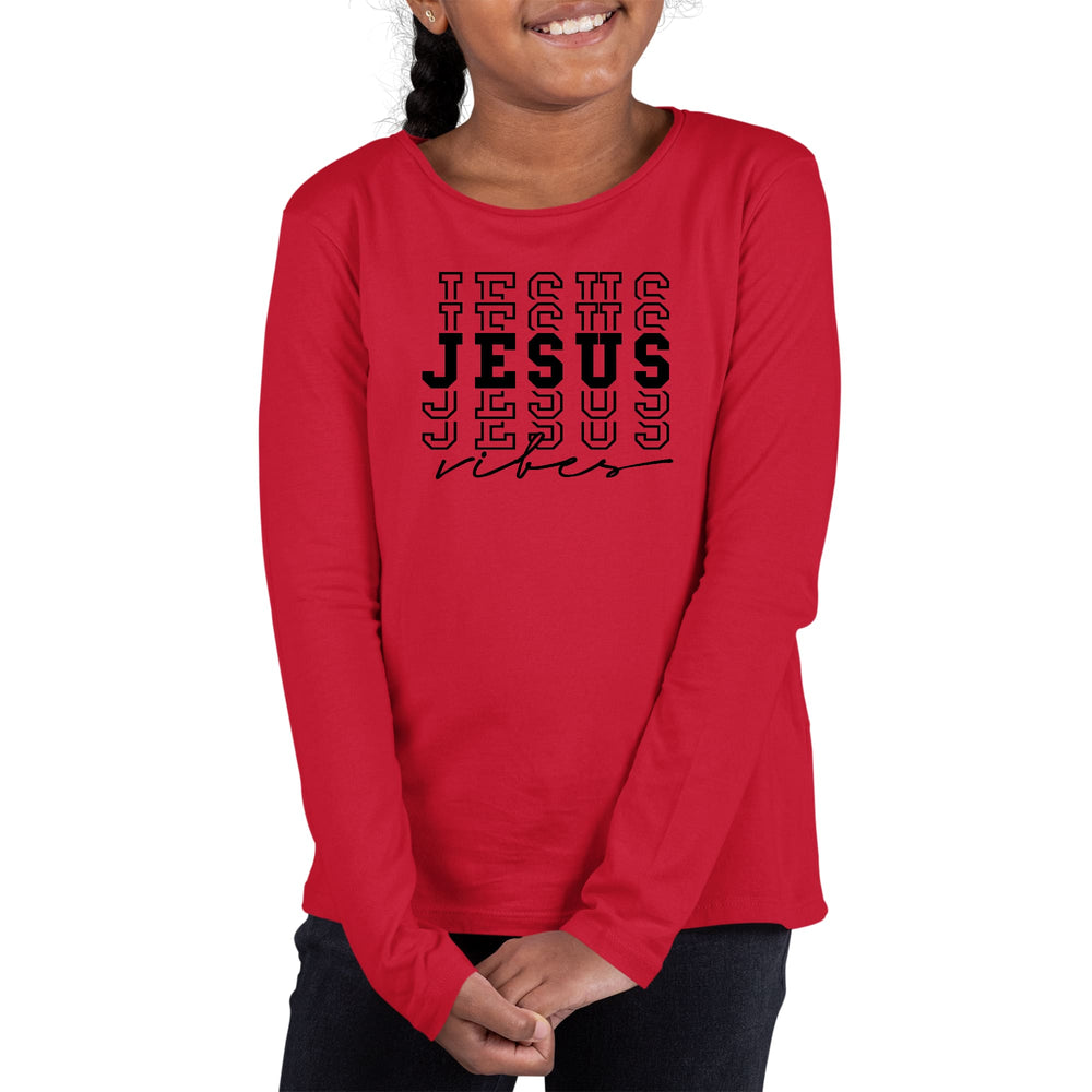 Youth Long Sleeve Graphic T-shirt Jesus Vibes - Girls | T-Shirts | Long Sleeves