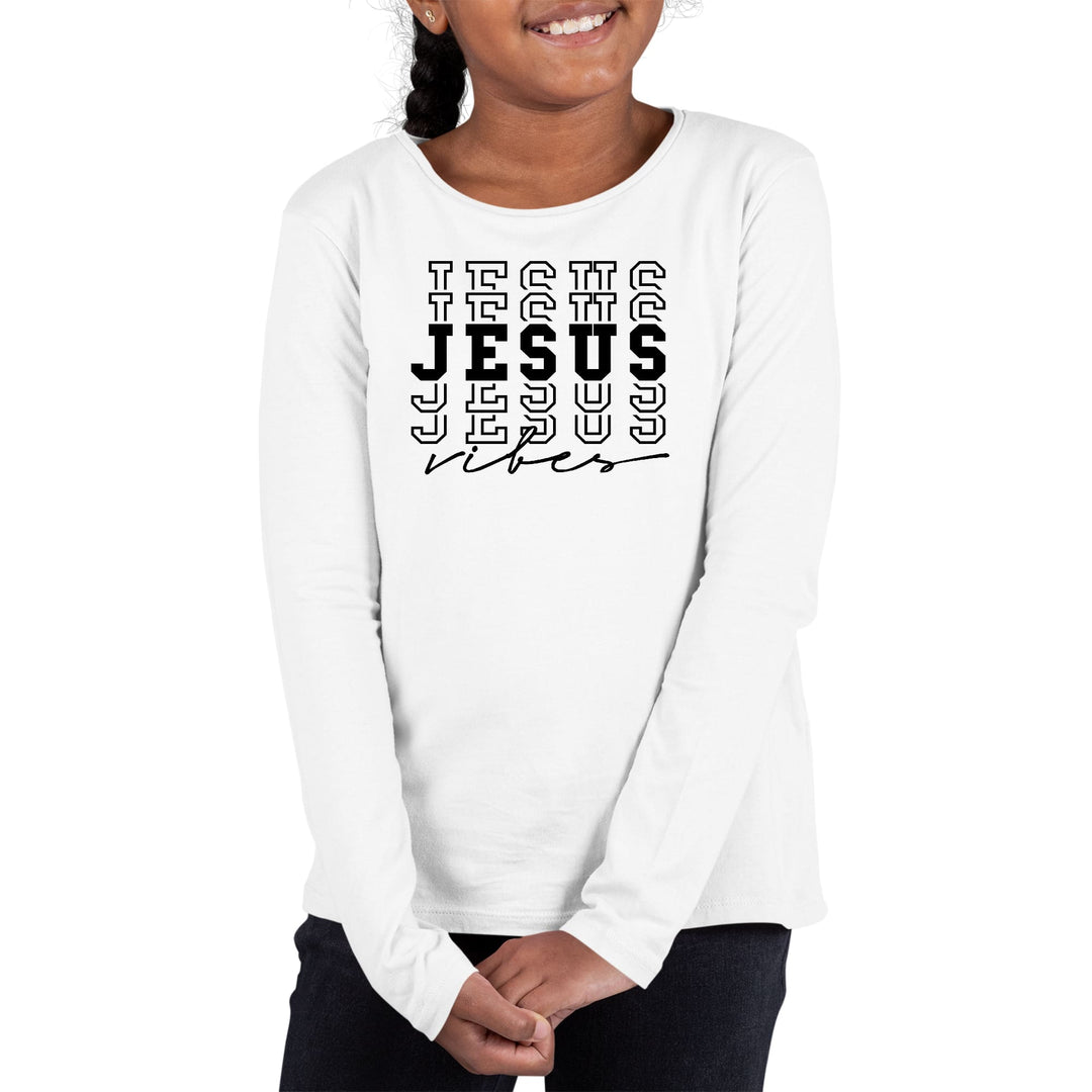 Youth Long Sleeve Graphic T-shirt Jesus Vibes - Girls | T-Shirts | Long Sleeves