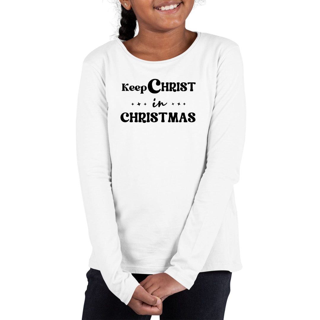 Youth Long Sleeve Graphic T-shirt Keep Christ in Christmas, - Girls | T-Shirts