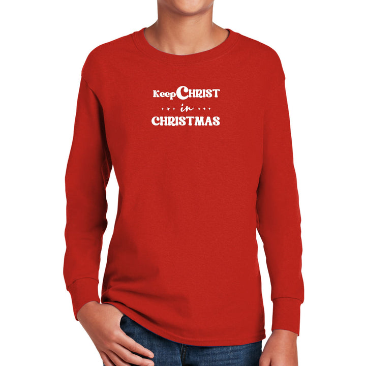 Youth Long Sleeve Graphic T-shirt Keep Christ in Christmas, - Youth | T-Shirts