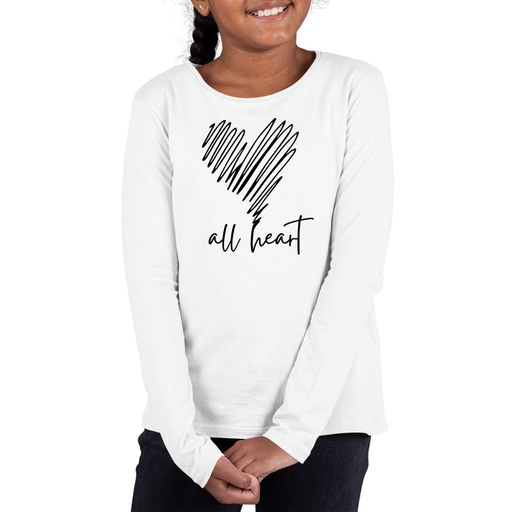 Youth Long Sleeve Graphic T-shirt Say it Soul All Heart Line Art - Girls