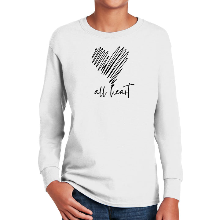 Youth Long Sleeve Graphic T-shirt Say it Soul All Heart Line Art - Youth