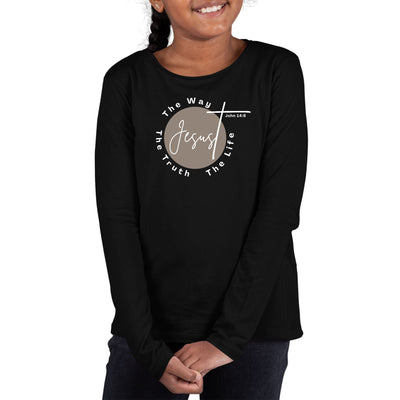 Youth Long Sleeve Graphic T-shirt The Truth The Way The Life - Girls | T-Shirts