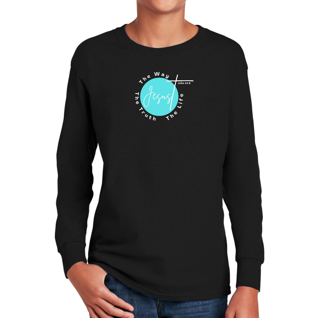 Youth Long Sleeve Graphic T-shirt the Truth the Way the Life - Youth | T-Shirts