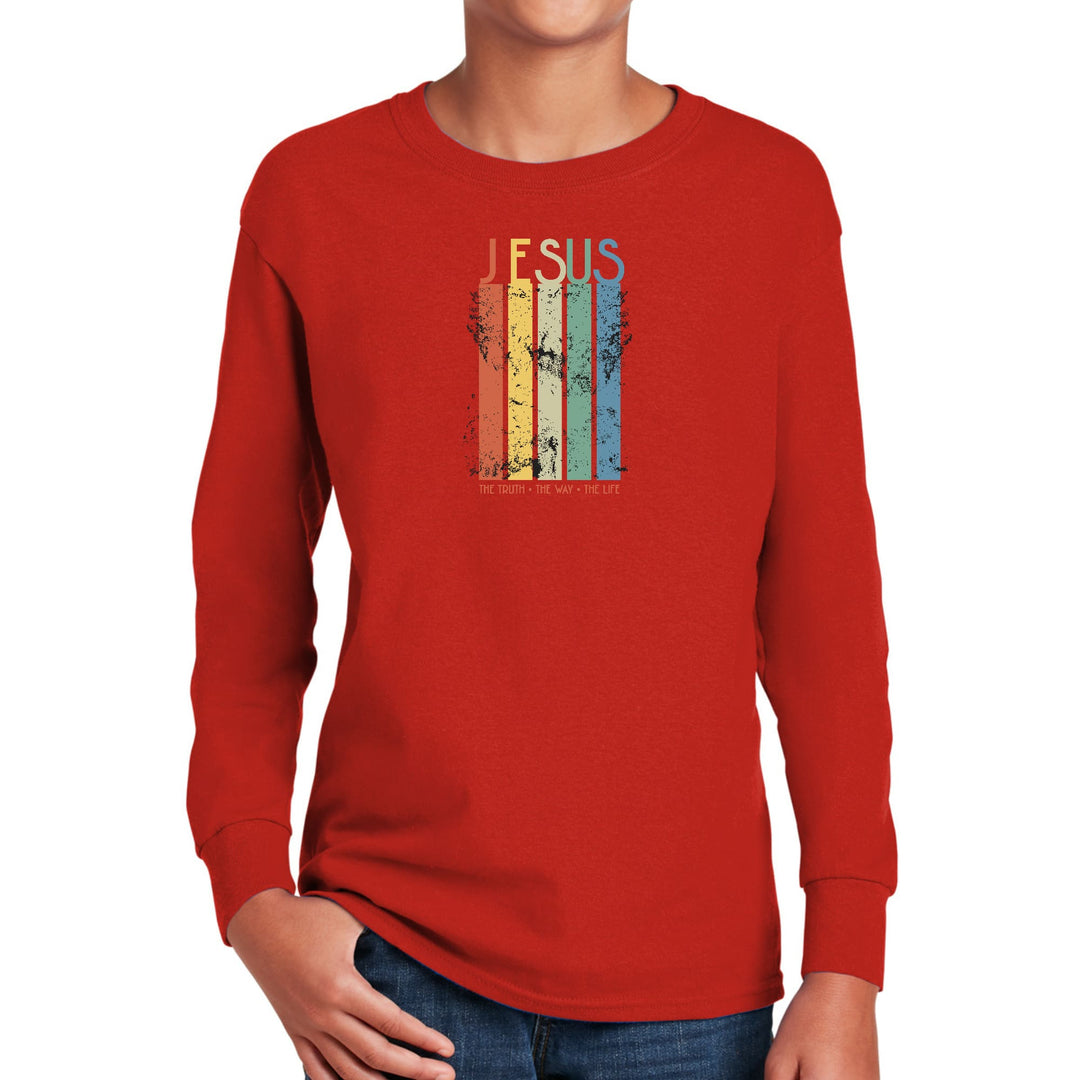 Youth Long Sleeve Graphic T-shirt - the Truth the Way the Life - Youth