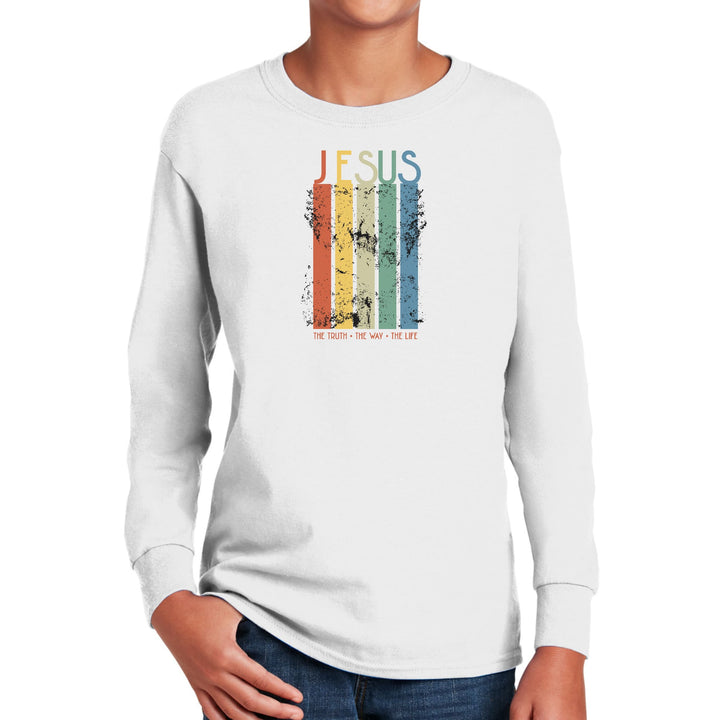 Youth Long Sleeve Graphic T-shirt - the Truth the Way the Life - Youth