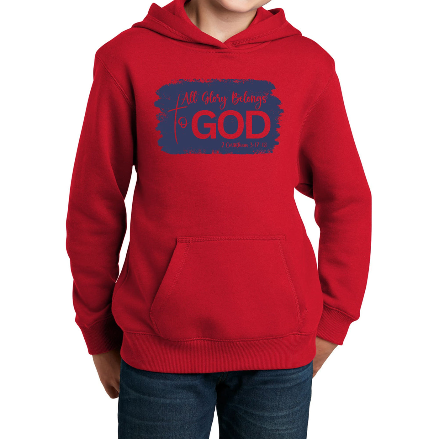Youth Long Sleeve Hoodie All Glory Belongs To God Christian - Youth | Hoodies