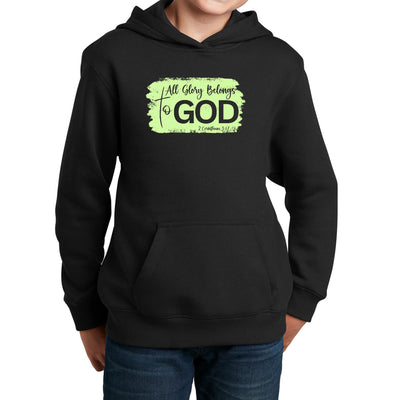 Youth Long Sleeve Hoodie All Glory Belongs To God Christian Neon - Youth