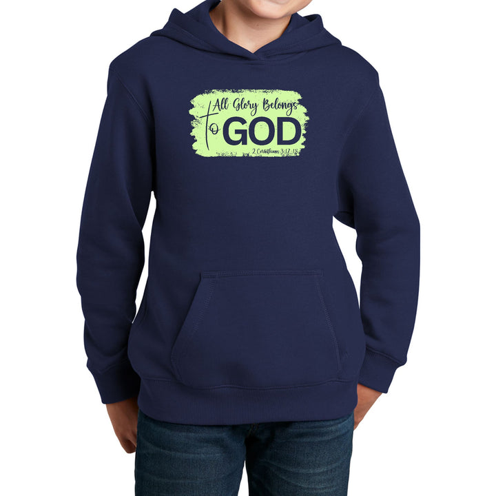 Youth Long Sleeve Hoodie All Glory Belongs To God Christian Neon - Youth