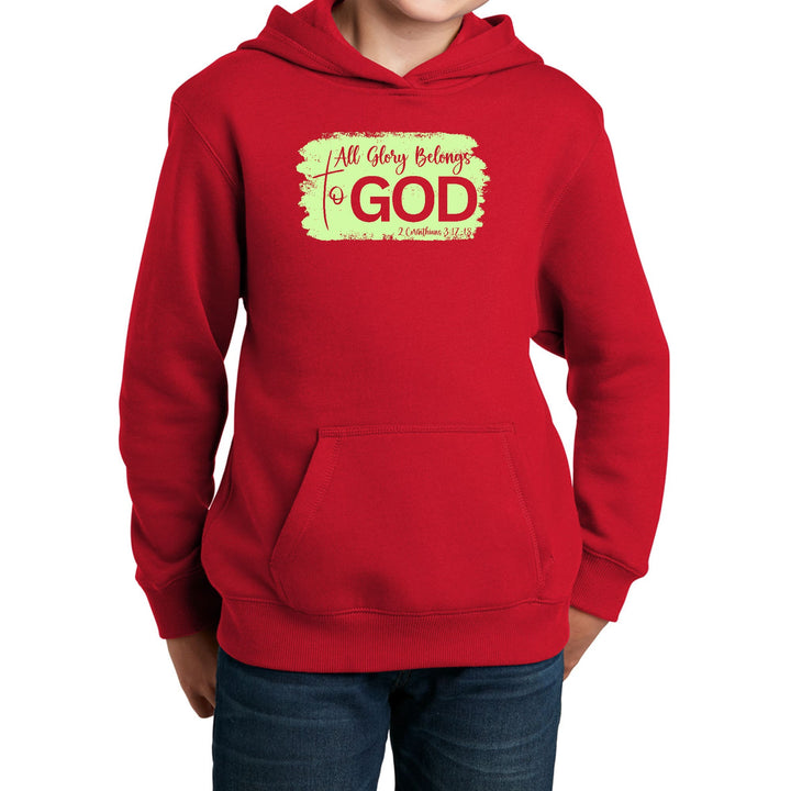 Youth Long Sleeve Hoodie All Glory Belongs To God Christian Neon - Youth