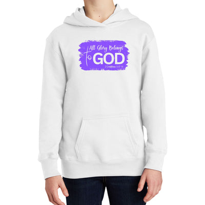 Youth Long Sleeve Hoodie All Glory Belongs To God Lavender - Youth | Hoodies